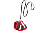 HARNAIS AVEC LAISSE CHATON HARMS NOIR & ROUGE